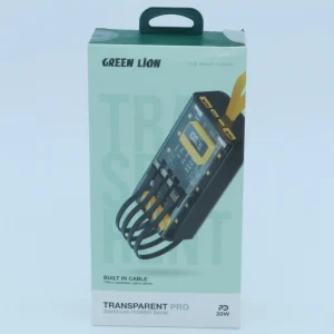 پاوربانک GREEN LION مدل TRANSPARENT PRO ا 30000هزار میلی آمپر ساعت