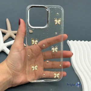 قاب موبایل IPHONE 15 PROMAX رزینی اکلیلی مدل پروانه