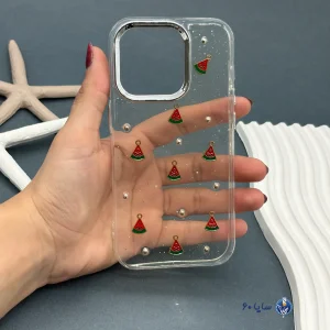 قاب موبایل IPHONE 15 PRO رزینی اکلیلی طلایی مدل هنداونه