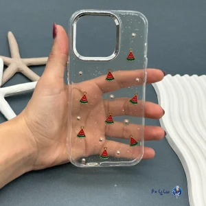 قاب موبایل IPHONE 16 PRO رزینی اکلیلی طلایی مدل هندوانه