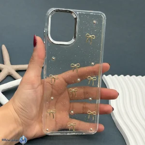 قاب موبایل Galaxy A06 رزینی اکلیلی طلایی مدل پاپیون