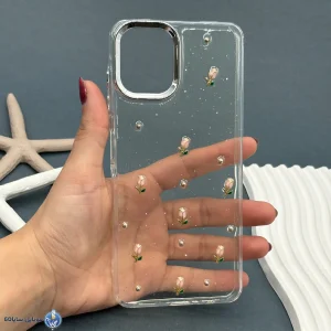 قاب موبایل Galaxy A06 رزینی اکلیلی طلایی مدل گل رُز