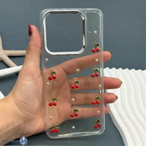 قاب موبایل Xiaomi Note 14 4g.5g رزینی اکلیلی طلایی مدل آلبالو