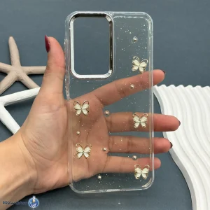 قاب موبایل Galaxy A36,A56 رزینی اکلیلی طلایی مدل پروانه