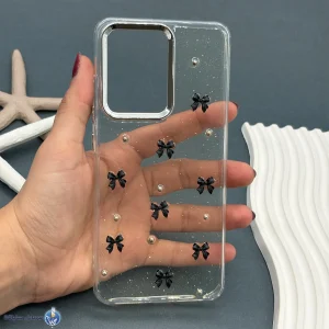 قاب موبایل Xiaomi X7PRO رزینی اکلیلی طلایی مدل پاپیون مشکی