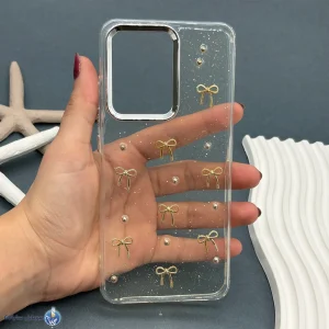 قاب موبایل Xiaomi X7PRO رزینی اکلیلی طلایی مدل پاپیون