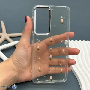 قاب موبایل Galaxy A16,A26,A17 رزینی اکلیلی طلایی مدل گل رُز