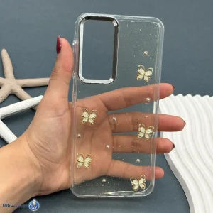 قاب موبایل Galaxy A16,A26,A17 رزینی اکلیلی طلایی مدل پروانه